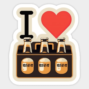 I Heart Beer Sticker